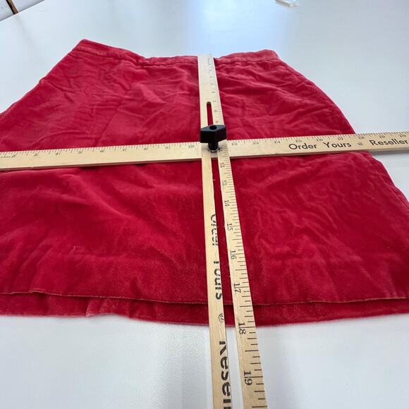 J Crew Skirt Womens 4 Red Pink Coral Velvet Mini A Line New - Picture 7 of 7